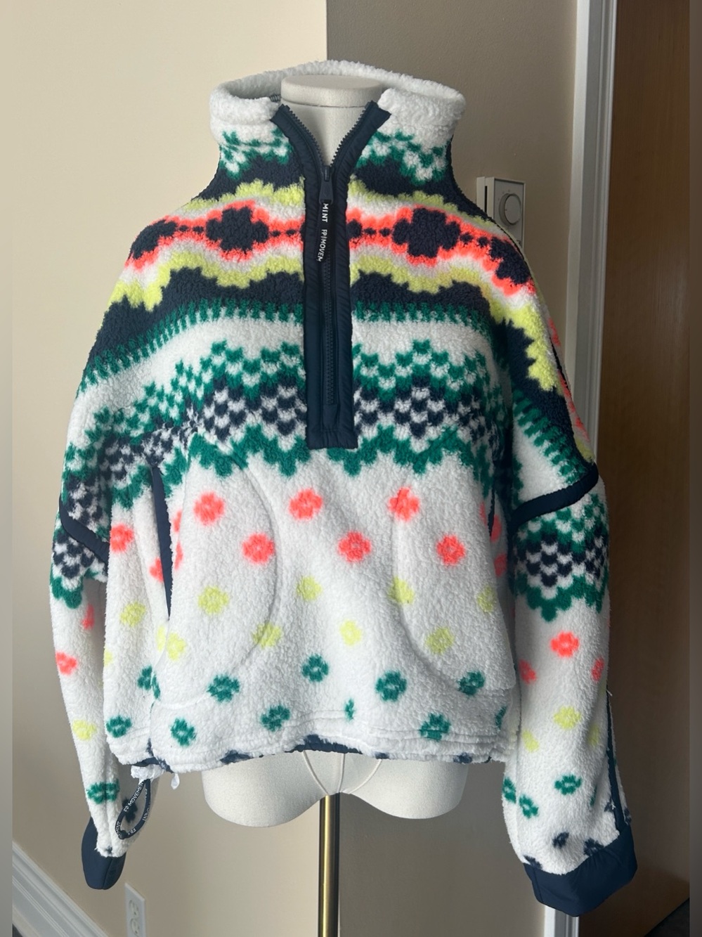 FREE PEOPLE x movement Mountain High Printed Half Zip Fleece size medium - Picture 5 of 11